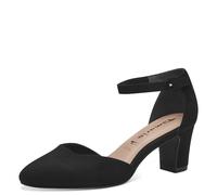 Tamaris Zapatos de Salón para Mujer, Textiles, Tacón Cuadrado, Veganos, Negro, 42 EU