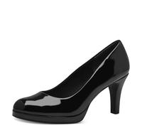 Tamaris Zapatos de Salón, Tacón de Aguja para Mujer, Vegano, Negro Charol, 39 EU