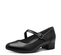 Tamaris Zapatos de tacón cómodos para Mujer con Correa de Cuero con Velcro, Black, 37 EU