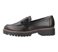 Tamaris Mocasines para Mujer de Piel, Cómodos, Negro, 38 EU