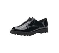 Tamaris Zapatos Veganos de Cordones de Caña Baja para Mujer, Negro Estructura de Charol, 42 EU