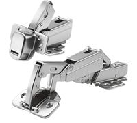 TamBee Bisagras de puerta de armario de 1/2 pulgada de 175 grados, 48 mm, sin marco, cierre suave, bisagras Lazy Susan para esquina de cocina, ajustables, 2 piezas/1 par (media superposición)