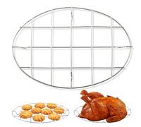 TamBee Estante ovalado de acero inoxidable 304 de 9.8 x 6.7 pulgadas para hornear, utensilios de cocina de 0.8 pulgadas de altura, versión de grosor, 1 unidad