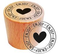 Tambón de madera redonda con alegría, FSC 100%