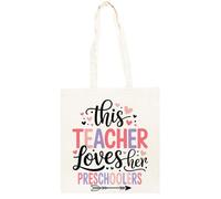 TAMBOOTEE Amor De Maestra De Preescolar Bolso Shopper Unisex Totebag De Algodón Beige Totebag Cotton