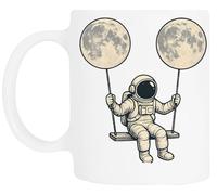 TAMBOOTEE Astronauta Balanceándose Entre Taza De Cerámica Blanca Para Beber Ceramic Mug Drinking Cup