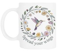 TAMBOOTEE Colibrí Extiende Tus Alas Taza De Cerámica Blanca Para Beber Ceramic Mug Drinking Cup