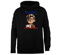 TAMBOOTEE Dios Y El Café Sudadera con Capucha Unisex Negra Jersey De Ajuste Sencillo Black Unisex Hoodie