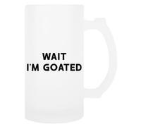 TAMBOOTEE Espera Soy Una Cabra Jarra De Cerveza De Vidrio Taza Para Beber Con Asa Glass Beer Mug