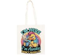 TAMBOOTEE Estoy Aquí Estoy Despierto Bolso Shopper Unisex Totebag De Algodón Beige Totebag Cotton