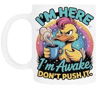 TAMBOOTEE Estoy Aquí Estoy Despierto Taza De Cerámica Blanca Para Beber Ceramic Mug Drinking Cup