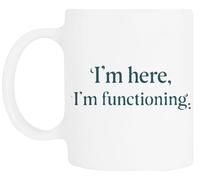 TAMBOOTEE Estoy Aquí Estoy Funcionando Taza De Cerámica Blanca Para Beber Ceramic Mug Drinking Cup