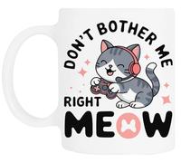 TAMBOOTEE Gato Gamer No Me Molestes Taza De Cerámica Blanca Para Beber Ceramic Mug Drinking Cup
