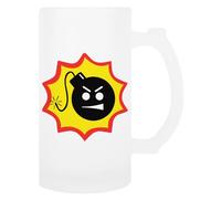 TAMBOOTEE Logotipo De Bomba De Sam Serious Jarra De Cerveza De Vidrio Taza Para Beber Con Asa Glass Beer Mug