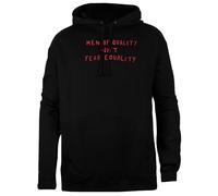 TAMBOOTEE Los Hombres De Calidad No Tienen Miedo Sudadera con Capucha Unisex Negra Jersey De Ajuste Sencillo Black Unisex Hoodie