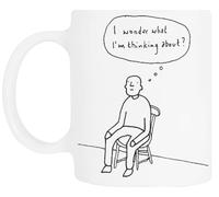 TAMBOOTEE Me Pregunto En Qué Estoy Pensando Taza De Cerámica Blanca Para Beber Ceramic Mug Drinking Cup