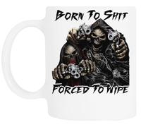 TAMBOOTEE Nacido Para Cagar Obligado A Limpiar Taza De Cerámica Blanca Para Beber Ceramic Mug Drinking Cup