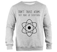 TAMBOOTEE No Confíes En Los Átomos Sudadera Unisex Gris Jersey De Corte Sencillo Grey Unisex Jumper