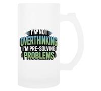 TAMBOOTEE No Estoy Pensando Demasiado Jarra De Cerveza De Vidrio Taza Para Beber Con Asa Glass Beer Mug