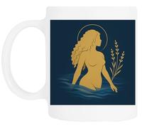 TAMBOOTEE Oxum Diosa De Las Aguas Doradas Taza De Cerámica Blanca Para Beber Ceramic Mug Drinking Cup