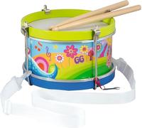 goki Tambor 61848 – Tambor infantil de prado de flores, madera, diámetro 21,5 cm, por pieza