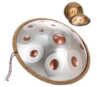 Tambor Armónico Profesional De 22 Pulgadas, Handpan Drum Para Adultos, Tambor De Acero Handpan With Handpan Drum Bag, 2 Test Mallets, Hand Drum Stand, Music Note Stickers(Goldeneye,12 Notes(440Hz))