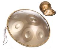 Tambor Armónico Profesional De 22 Pulgadas, Handpan Drum Para Adultos, Tambor De Acero Handpan With Handpan Drum Bag, 2 Test Mallets, Hand Drum Stand, Music Note Stickers(Gold,10 Notes(432Hz))