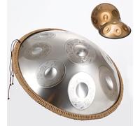 Tambor Armónico Profesional De 22 Pulgadas, Handpan Drum Para Adultos, Tambor De Acero Handpan With Handpan Drum Bag, 2 Test Mallets, Hand Drum Stand, Music Note Stickers(Sun,9 Notes(432Hz))