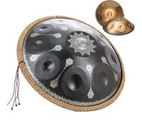 Tambor Armónico Profesional De 22 Pulgadas, Handpan Drum Para Adultos, Tambor De Acero Handpan With Handpan Drum Bag, 2 Test Mallets, Hand Drum Stand, Music Note Stickers(Mandala,10 Notes(432Hz))