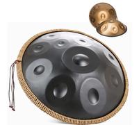 Tambor Armónico Profesional De 22 Pulgadas, Handpan Drum Para Adultos, Tambor De Acero Handpan With Handpan Drum Bag, 2 Test Mallets, Hand Drum Stand, Music Note Stickers(Black,12 Notes(440Hz))