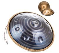 Tambor Armónico Profesional De 22 Pulgadas, Handpan Drum Para Adultos, Tambor De Acero Handpan With Handpan Drum Bag, 2 Test Mallets, Hand Drum Stand, Music Note Stickers(Dark,12 Notes(432Hz))