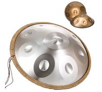 Tambor Armónico Profesional De 22 Pulgadas, Handpan Drum Para Adultos, Tambor De Acero Handpan With Handpan Drum Bag, 2 Test Mallets, Hand Drum Stand, Music Note Stickers(Silver,9 Notes(432Hz))