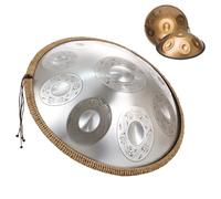 Tambor Armónico Profesional De 22 Pulgadas, Handpan Drum Para Adultos, Tambor De Acero Handpan With Handpan Drum Bag, 2 Test Mallets, Hand Drum Stand, Music Note Stickers(Sun,10 Notes(440Hz))
