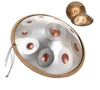 Tambor Armónico Profesional De 22 Pulgadas, Handpan Drum Para Adultos, Tambor De Acero Handpan With Handpan Drum Bag, 2 Test Mallets, Hand Drum Stand, Music Note Stickers(Goldeneye,10 Notes(440Hz))