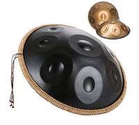 Tambor Armónico Profesional De 22 Pulgadas, Handpan Drum Para Adultos, Tambor De Acero Handpan With Handpan Drum Bag, 2 Test Mallets, Hand Drum Stand, Music Note Stickers(Black,9 Notes(432Hz))