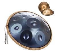 Tambor Armónico Profesional De 22 Pulgadas, Handpan Drum Para Adultos, Tambor De Acero Handpan With Handpan Drum Bag, 2 Test Mallets, Hand Drum Stand, Music Note Stickers(Blue,12 Notes(432Hz))