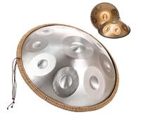 Tambor Armónico Profesional De 22 Pulgadas, Handpan Drum Para Adultos, Tambor De Acero Handpan With Handpan Drum Bag, 2 Test Mallets, Hand Drum Stand, Music Note Stickers(Silver,10 Notes(440Hz))