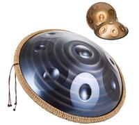Tambor Armónico Profesional De 22 Pulgadas, Handpan Drum Para Adultos, Tambor De Acero Handpan With Handpan Drum Bag, 2 Test Mallets, Hand Drum Stand, Music Note Stickers(Dark,9 Notes(432Hz))