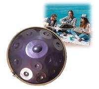 Tambor armónico profesional en re menor, 12 notas, 58cm, 440 Hz/432 Hz, with Handpan Drum Bag, 2 test Mallets, Hand Drum Stand,Music Note Stickers(Purple,440Hz)