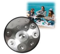 Tambor armónico profesional en re menor, 12 notas, 58cm, 440 Hz/432 Hz, with Handpan Drum Bag, 2 test Mallets, Hand Drum Stand,Music Note Stickers(Silver,432Hz)