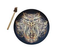 Tambor chamán búho - 25*25 cm Marco hecho a mano Tambor chamánico | Herramienta de curación con sonido de vida, música espiritual, la voz de Dios presente para los amantes de la música, hecha a mano