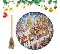 Tambor chamán hecho a mano, tambor chamán de,Tambor herramienta muñeco de nieve de Navidad | Tambor de mano portátil con temática navideña para amante, novia, amigos