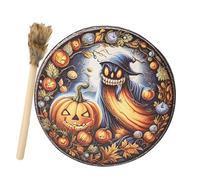 Tambor chamán hecho a mano, tambor chamán | Herramientas nativas del tambor del chamán - Herramienta espiritual de tambores chamánicos, herramientas del chamán del tambor de Halloween, sanador