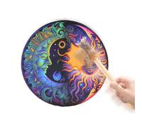 Tambor chamán, tambor chamánico retro hecho a mano con baqueta, símbolo de la música espiritual del tambor siberiano, herramienta de curación de sonido chamán, decoración de sonido de música, para