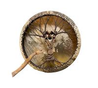Tambor Chamán - Tambor De Marco Siberiano Del Árbol De La Vida Hecho A Mano Con Batidor, Instrumento De Sonido De Resonancia Profunda | Uso Ritual De Sanación Con Sonido, Reflexión Espiritual Y A