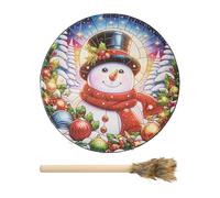 Tambor chamán,Tambores chamán para adultos,Tambor chamán sanador de sonido navideño de 10 pulgadas con baqueta - Decoraciones para el hogar, instrumento espiritual para la meditación de reflexión.