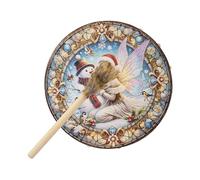 Tambor chamánico - 11.81x2.76 pulgadas Música espiritual con | Tambor de mano de piel de oveja, decoraciones espirituales de madera para el hogar, decoración del hogar, herramienta espiritual