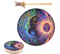 Tambor chamánico - 25 Cm Gran Instrumento De Percusión Siberiano Hecho A Mano | Decorativo, Tambor, Con, Baquetas, Tradicional, Chamán, Ritual, Para, Música, Meditación, Ceremonia, Kul