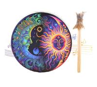Tambor chamánico artesanal - Tambor chamán hecho a mano con mazo, tambor ritual hecho a mano | Instrumento de sanación del sonido sagrado tambor de mano chamánico, herramienta musical espiritual Sha
