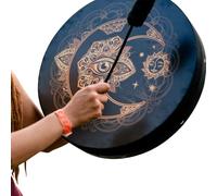Tambor Chamánico de Mano - Mazo para Adultos, Instrumento de Música Espiritual Hecho a Mano | Baquetas, Funda y Funda para Dedos, Tambor de Acero de Varias Pulgadas, Handpan para Adultos, Instrumentos